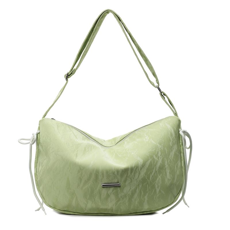 

Большая вместительная сумка женская однотонная сумка через плечо студенческая сумка для путешествий сумка хобо зелёный