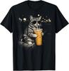 Cat Drinking Iced Coffee Funny Animal Meme Unisex Women TShirt Gildan Tee