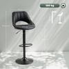 Set of Two Faux Leather Bar Stools - Black