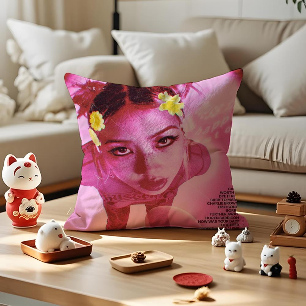 Pretty Singer BBeabadoobee Cushion Cover Antidustmite Pillowcase Invisible Zipper Silky Short Plush Sofa Cushion Cover 30X30cm