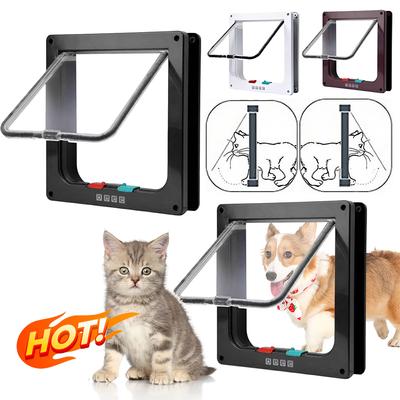 S/M/L/XL Katzenklappentür mit 4-Wege-Verriegelung, Sicherheitsklappentür für Hunde, Katzen, Kätzchen, kleine Haustiergitter, Türset, Sicherheitsgitter für Katzen und Welpen