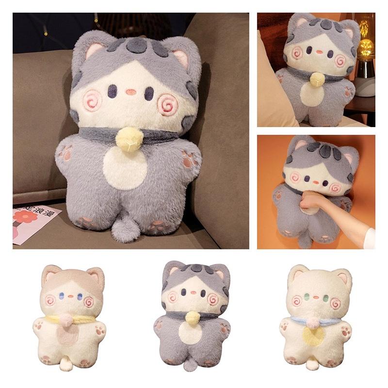 Adorable Standing Plush Cat Toy With Pp Cotton Filling Perfect For Decor And Cuddles