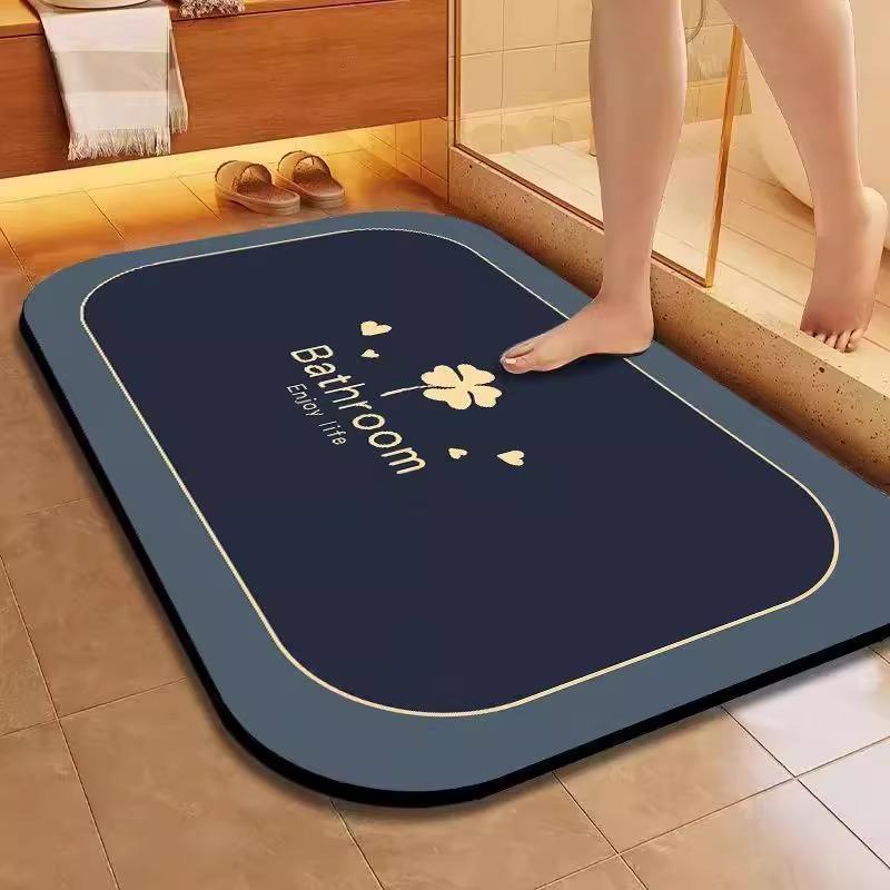 

[Второе поглощение воды] Мягкий коврик для пола в туалете из диатомовой грязи Быстросохнущий абсорбирующий коврик для ванной Нескользящий коврик для ванной Коврик для пола в туалете 40X60cm 15.7X23.6in