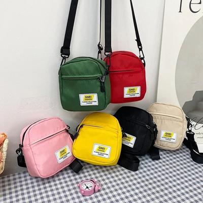 Bolsa tiracolo de nylon feminina simples e elegante, casual, mini bolsa quadrada, estilo coreano, alça de ombro única para mulheres