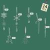 14Pcs/Set Christmas Ornament Set Faux Crystal Snowflake Icicle Drop Hanging Ornaments Winter Holiday Party Decoration