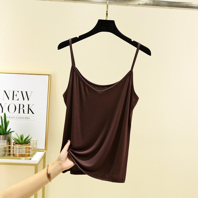 Canottiera da Donna in Modal con Spalline Sottili - Estiva Sottile da Indossare Sotto/Senza Maniche, Taglie Forti Vestibilità Larga per un Effetto Snellente