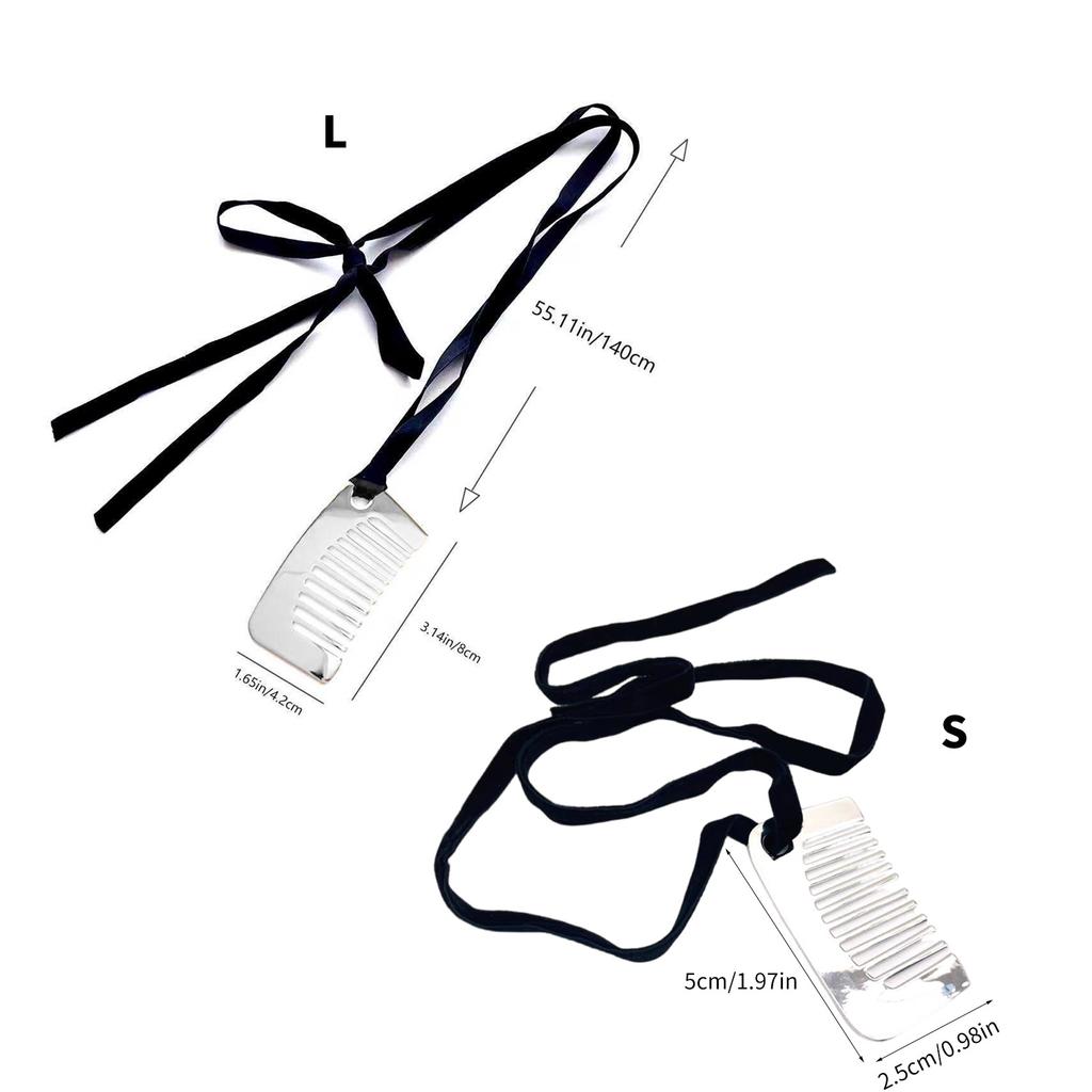 Fashionable Comb Pendant Necklace for Styling Fringe Portable Sturdy Steel Jewelry Accessory for Women Ladies Daily Use