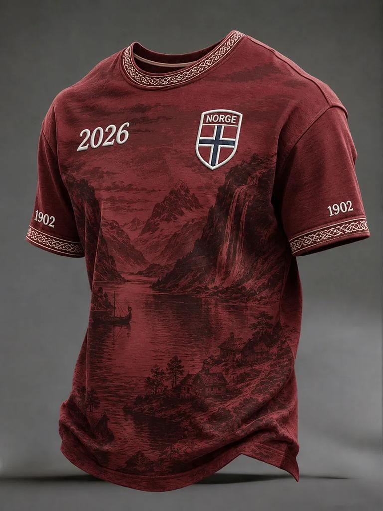 T-shirt Grafica Drago Vichingo Norvegese Uomo Donna Stampa 3D Stile Nordico Casual Sportiva Manica Corta Asciugatura Rapida Top Estivo