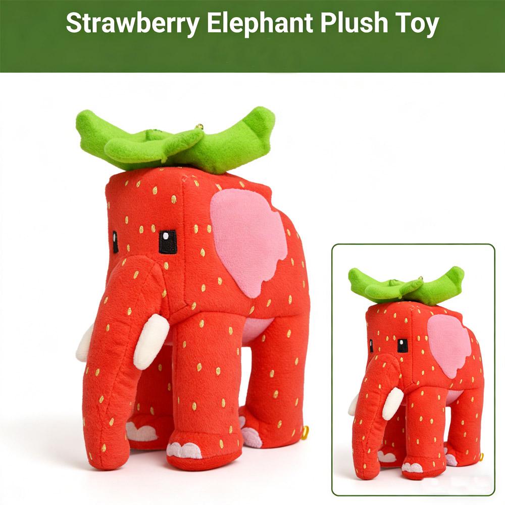 Plyšák Brainrot Strawberry Elephant - 9,8 palce Roztomilé Měkké Plyšové Zvířátko Sběratelský Herní Dárek pro Fanoušky Anime a Videohier