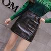 High Waist Hip Skirt Shiny Leather Skirt Half Body Skirt A-line PU Small Leather Short Skirt Female Sexy Club Skirts