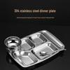 304 Stainless Steel 6-Compartment Cafeteria Tray