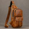Crazy Horse Leather Men Chest Bag Casual Top Layer Cowhide New Pattern Men's Crossbody Bag Single Shoulder Bagpack Male Designer