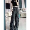 Spring Autumn Loose Casual High Waist Pants Women Solid Fashion All-match Cargo Pants Ladies Straight Trousers