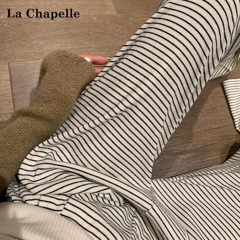 La Chapelle Women's Striped High-Waist Wide-Leg Pants