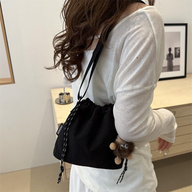 Water Bucket Bag For Women With Drawstring Closure Soft Material Casual Crossbody Purse