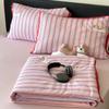100 Lyocell Sommerdecke Set mit Kissenbezug Gestreift Pflanzenfaser Kühl Leicht Decke Steppdecke