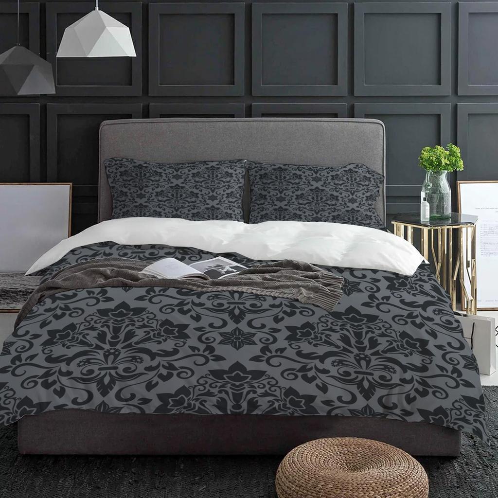 Baroque Abstract Retro Pattern Bedding Set 3pcs Duvet Cover Pillowcase Kids Adult Quilt Cover Double Bed Set Home Textile
