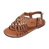 Chaussures Femmes Grande Taille 2026 Sandales Femmes à Bride Boucle Sandales de Plage Décontractées Femmes Sangle Étroite Bout Rond Plates avec Chaussures Femmes