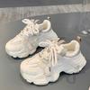 Dad shoes women's early spring new versatile thick-soled heightening casual shoes leather sneakers women's