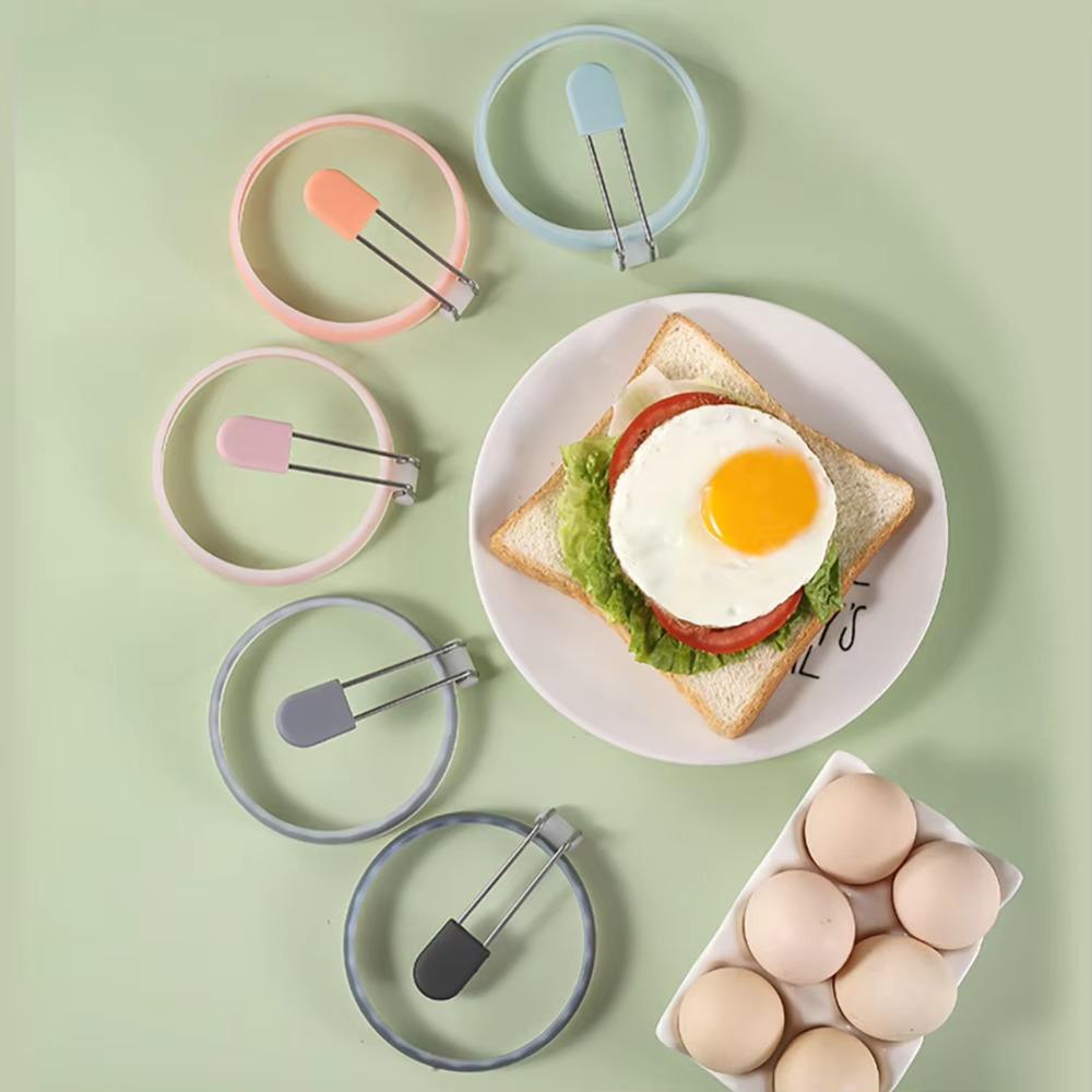 2 Pieces Heat-resistant Round Fried Eggs Mold Scald-proof Handle Muffin Mold Omelet Mold  Cookies