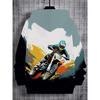 Boys' Motorcycle Hoodie, Ideal Gift for Young Riders, Dynamic Print Design, Sports Enthusiasts