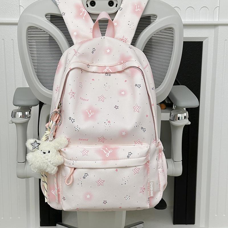 Schoolbag New Korean Version Ins Cartoon Star Backpack Women's Large Capacity Lightweight Student Schoolbag Leisure Travel Backpack
