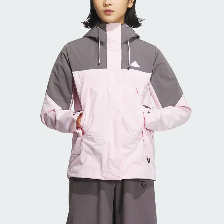 Adidas City Escape 3-In-1 Casual Hooded Fleece Jacket Women Outerwear Clear-Pink JE8588