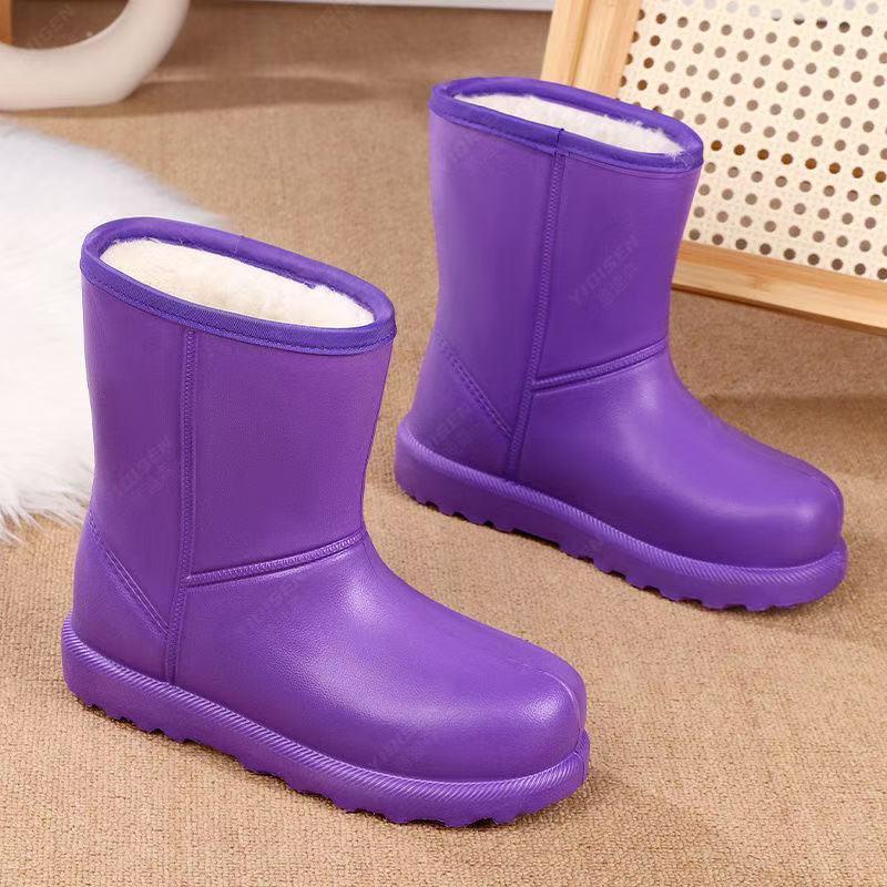 Botas de Neve de EVA Impermeáveis com Forro de Pelúcia: Novo Estilo, Espesso, Antiderrapante, Quente, Sapatos de Inverno