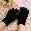 Party Winter Women Soft Autumn Driving Gloves Gold Velvet Gloves Elastic Full Finger Mittens