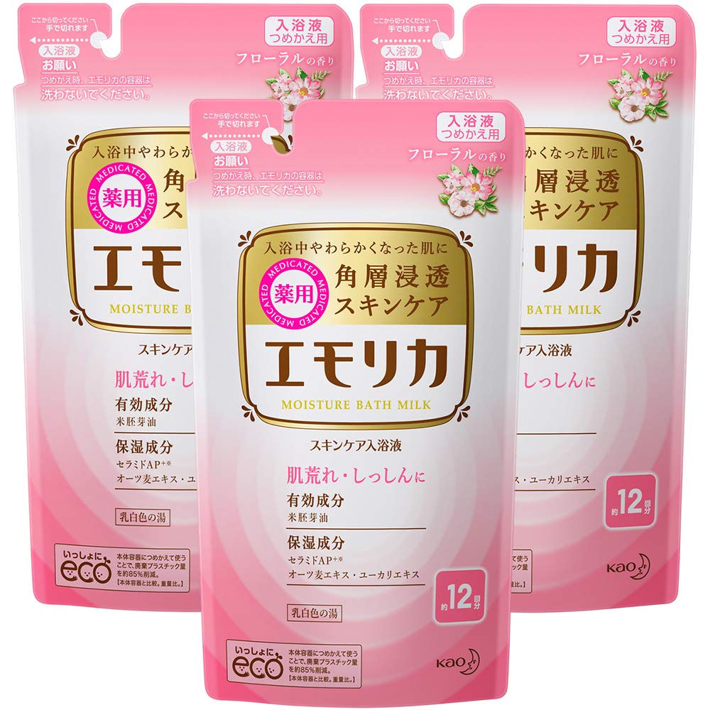 

Emolica Medicated Skin Care Bath Salts Floral Scent Refill 360ml x 3 also be used on [Bulk Purchase] [Quasi-drug] (Can babies)