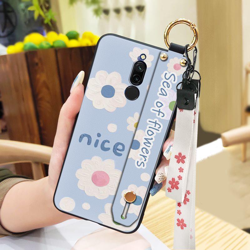 Soft case Lanyard Phone Case For Xiaomi Redmi 8 Ring Anti-dust Wristband Fashion Design Phone Holder Protective Silicone