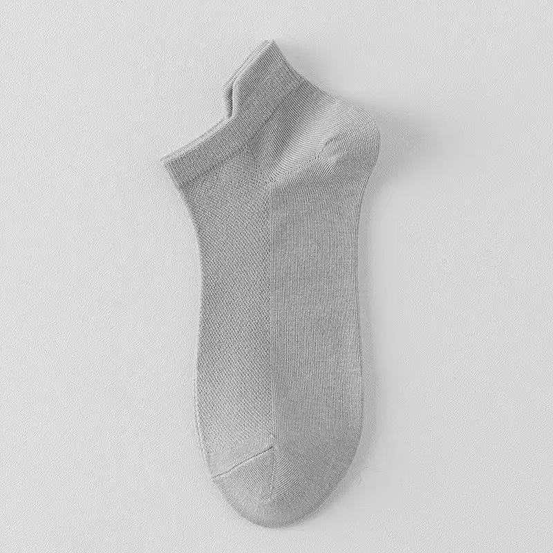 Men's Summer Cotton 10A Anti Bacterial Anti Odor Anti Ball Mesh Eye Breathable Boat Socks