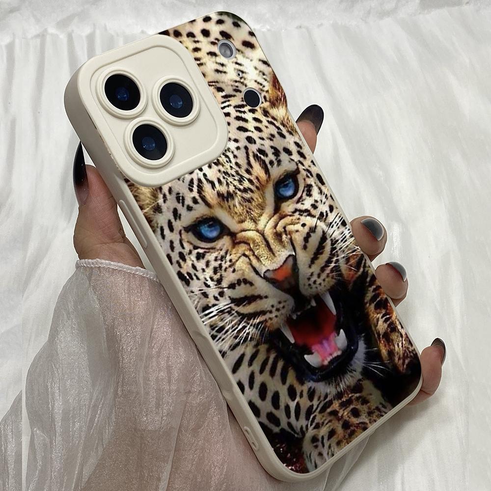 M349 Leopard Pattern Angel Eyes Soft Phone Case for iPhone Samsung Galaxy Xiaomi Rdemi Huawei Honor Infinix Realme OPPO Vivo All Model TPU Cases