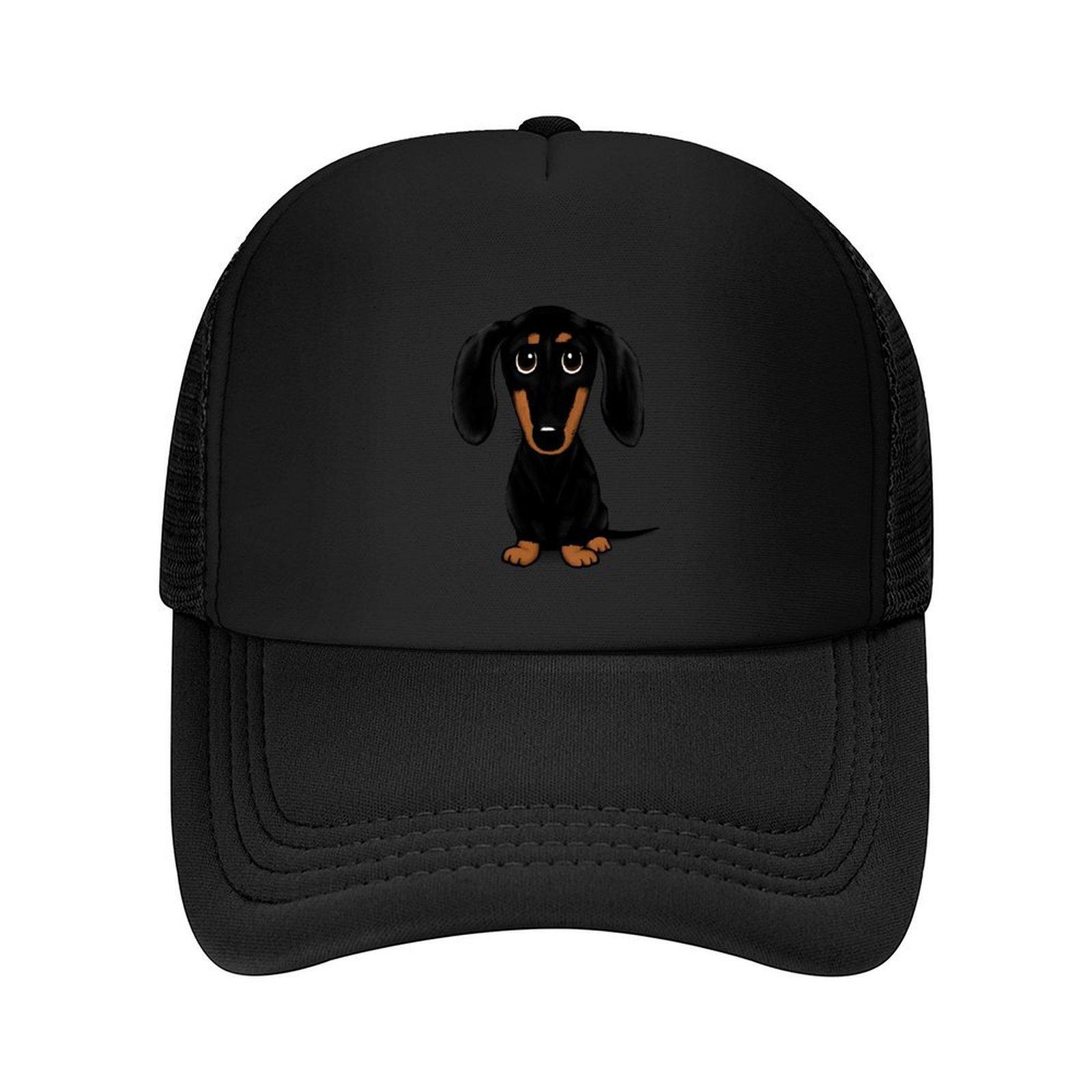 Cute Black and Tan Smooth Coated Dachshund Cartoon Dog Baseball Cap tea Hat black designer cap Golf Men Women s