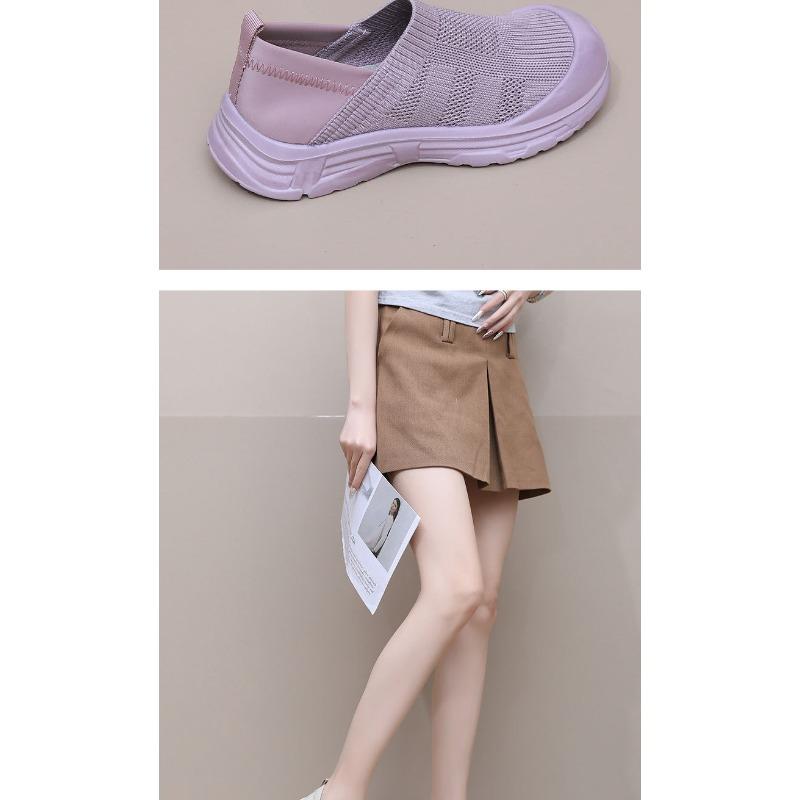 Shoes Women's 2025 Spring New Casual Single Shoes Lazy People Pedal Round Toe Heightened, Breathable, Non-slip and Wear-resistant Women's Shoes