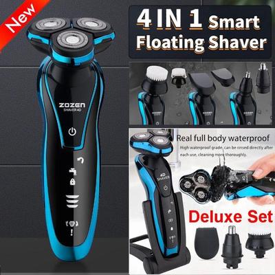 Nueva afeitadora flotante inteligente 4 en 1 multifuncional 4D, Afeitadora eléctrica para hombres, recortadora de pelo de nariz, afeitadora recargable e impermeable.