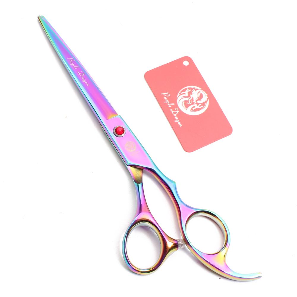 Nůžky na stříhání psů Purple Dragon 6,5" 7" Nerezové zahnuté nůžky Profesionální zvířecí nůžky Chunker Efilační nůžky Z3002