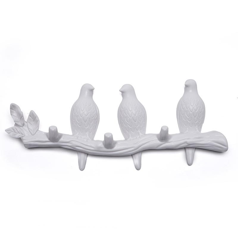 Resin Bird Hanger Wall Decoration Coat Handbag Key Holder Adhesive Hook Living Room Bedroom Hanging Rack Home Decor