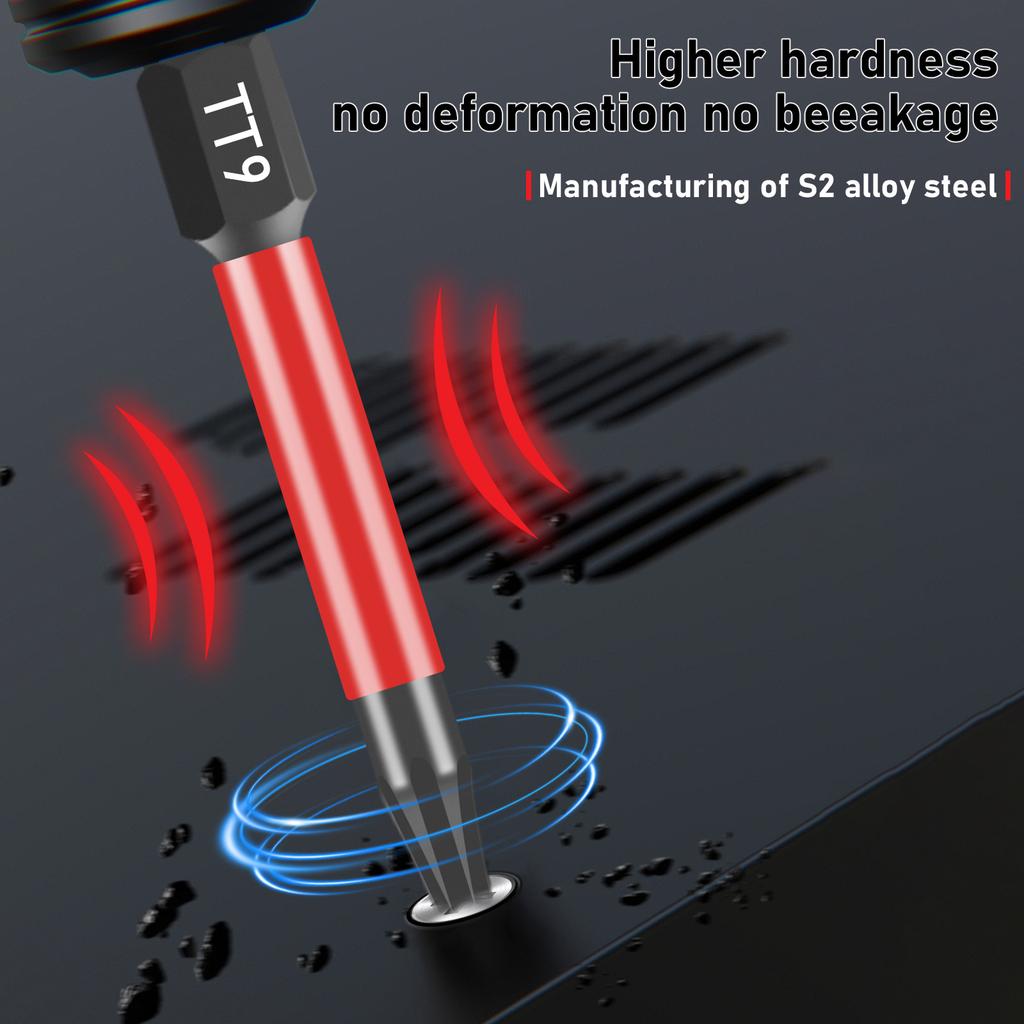 29Pcs Tamper Proof Torx Bit Set S2 Alloy Steel 1/4 Inch Hex Shank Impact Star Bit Set with Magnetic Tip for Impact Driver Bits