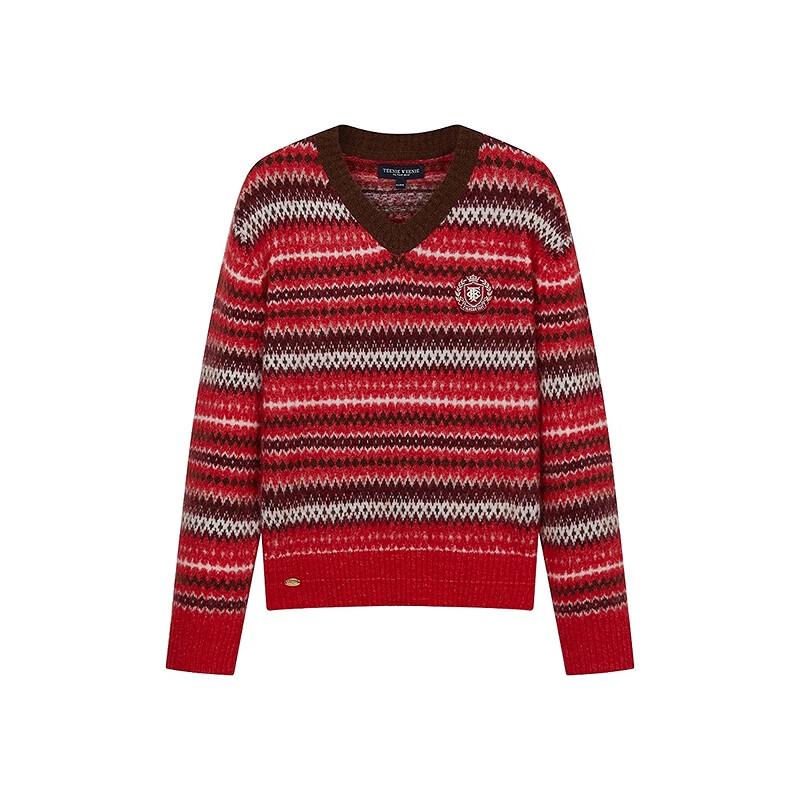 Teenie Weenie Women's Striped V-Neck Sweater