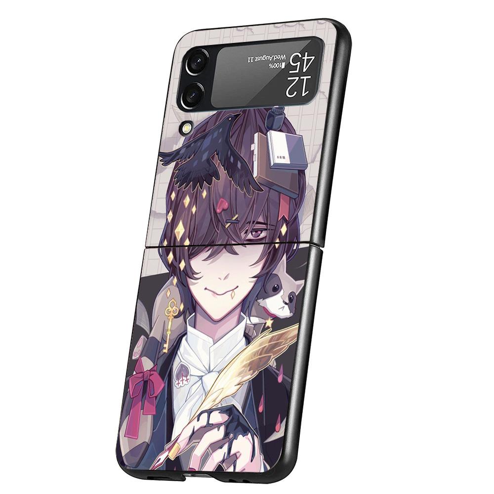Cartoon Bungo Stray Dogs Cover Phone Case For Samsung Galaxy Z Flip 7 6 5 4 3 5G Flip7 Flip6 Flip5 Flip4 Flip3 Black Fundas Shel Samsung Z Flip 3