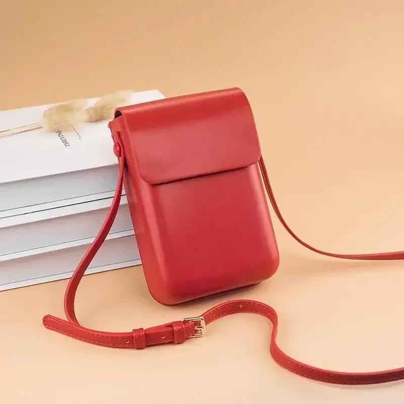 Damen Mini PU Leder Schultergeldbörsen und Handtaschen für Mädchen Damen Handy Einfache Uni Designer Tasche