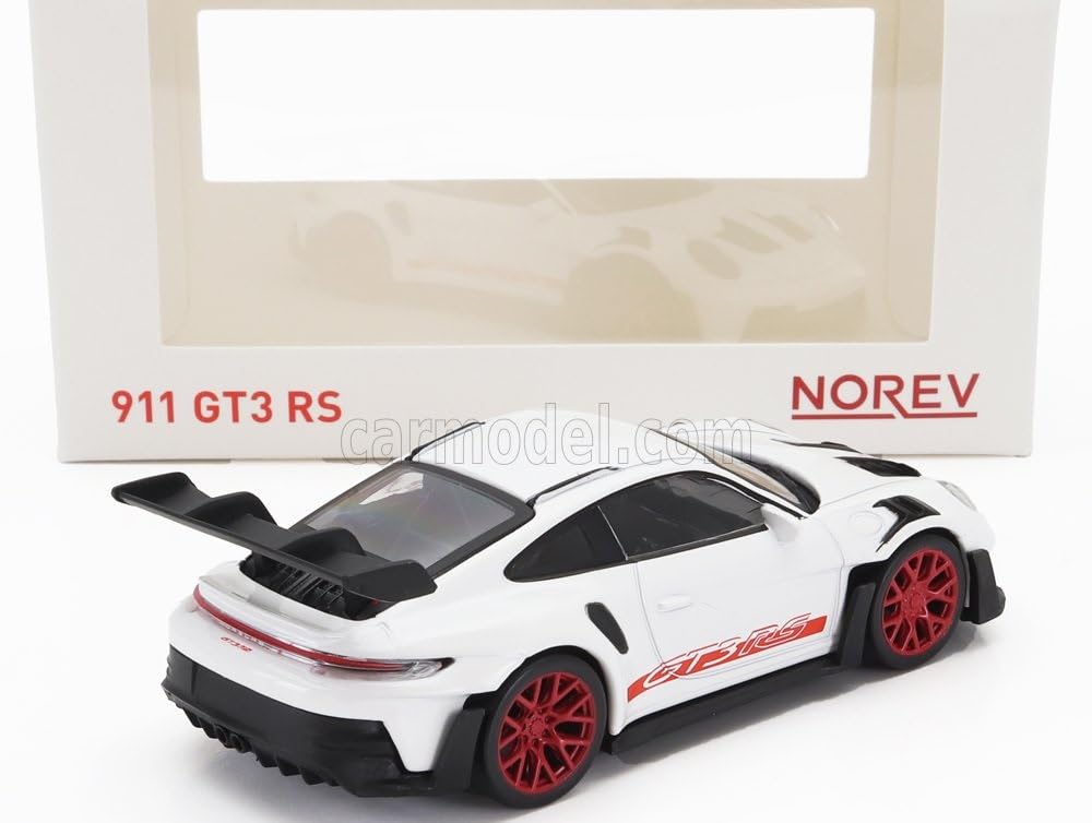 Norev Porsche 1/43 Scale Model Car 911 992 GT3 RS Coupe 2022 (White/Red)