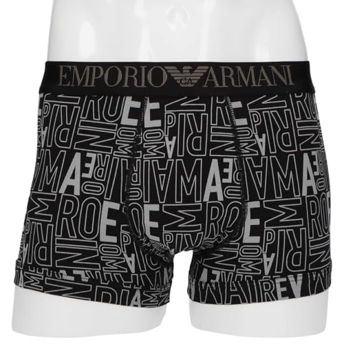 Emporio Armani ALL OVER BOLD LOGO Bold Logo Boxer Shorts, Front Closure, Men's Underwear, Size S (EU Size), Navy (Product Code: 54045069)