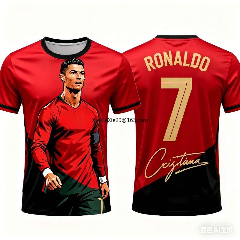 Fashion Ronaldo # 7 Jersey 2026 Summer Quick Drying Short Sleeved for Men Commemorative Edition