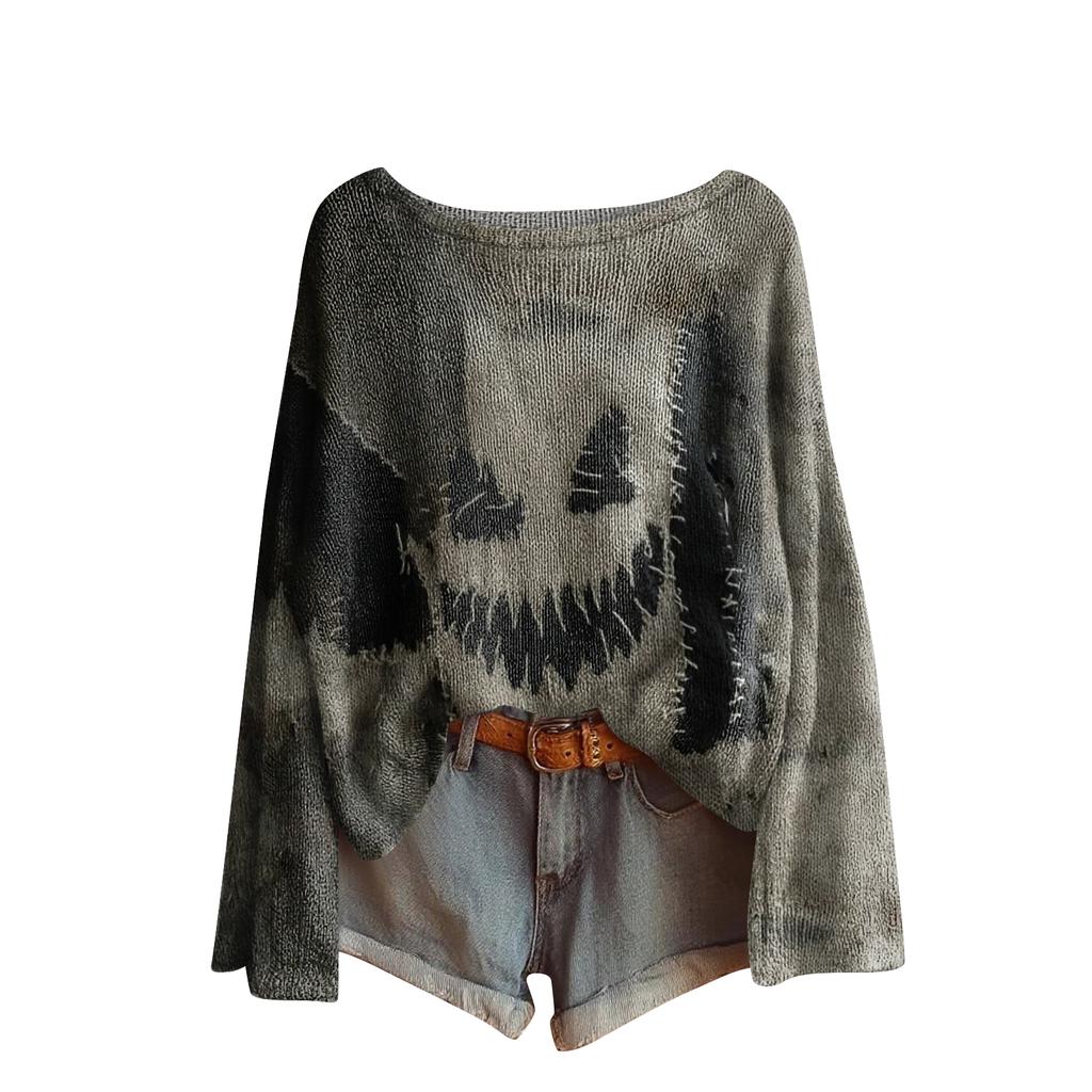 Damemote Langermet Christmas Snowman Snowflake Print Jakke Cardigan