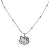 Cute Kitty Cat Pendant Necklace for Women Y2K Rhinestone Cat Choker Fashion Jewelry Adjustable Chain Necklace Summer