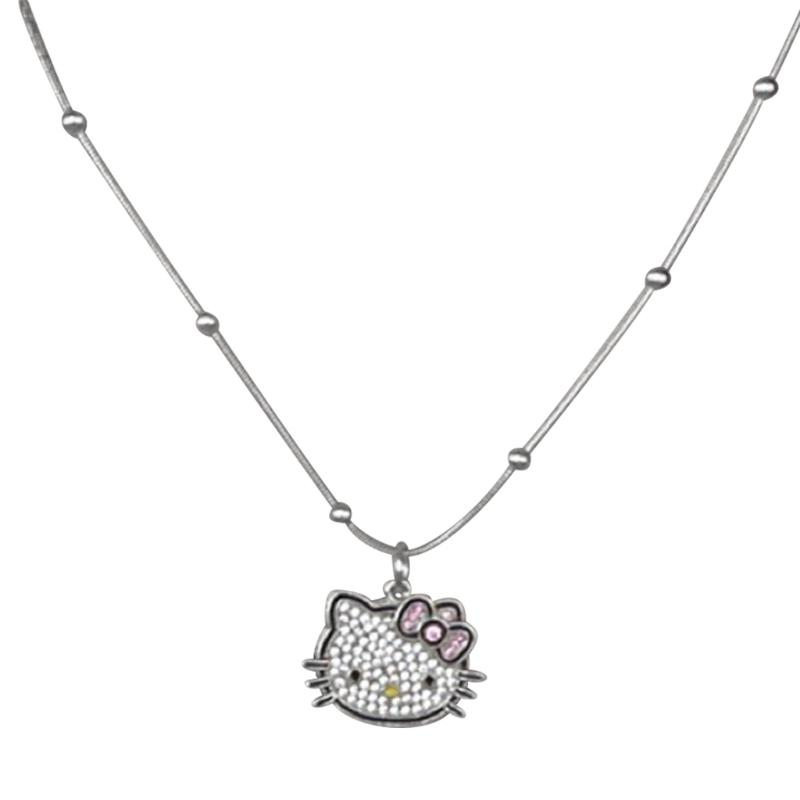 

Cute Kitty Cat Pendant Necklace for Women Y2K Rhinestone Cat Choker Fashion Jewelry Adjustable Chain Necklace Summer 1