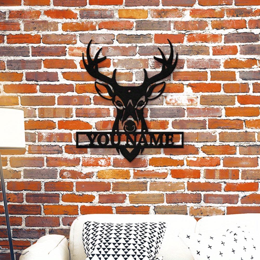 Custom Elk Head Metal Wall Sign Wedding Home Decor Personalized Name Art