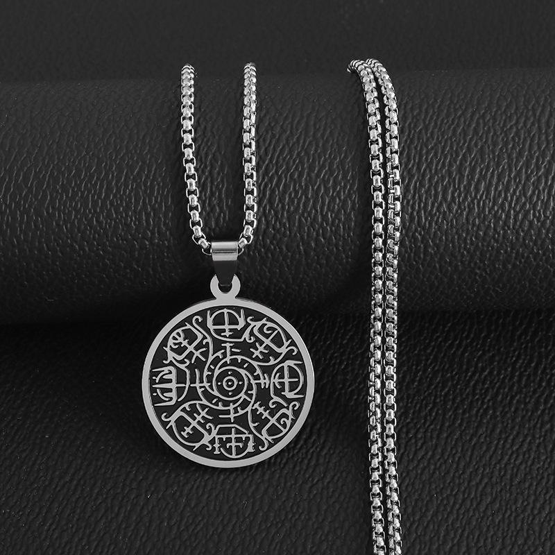 

Европейский и американский кулон в стиле ретро с компасом викингов из нержавеющей стали, ожерелье с простым компасом из титановой стали